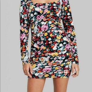 Velvet floral dress
